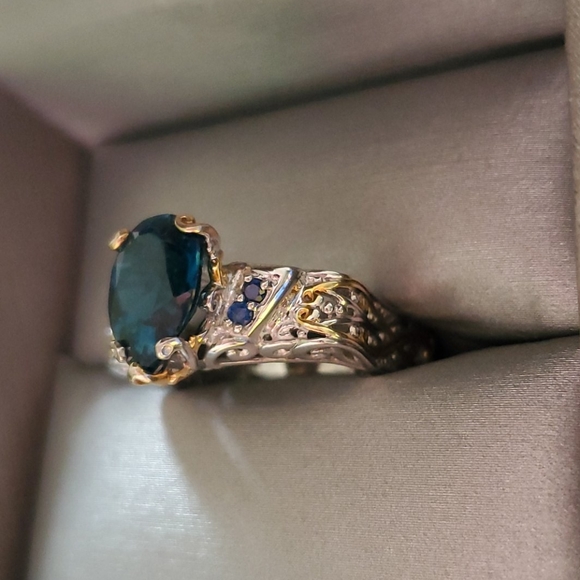 London Blue Pear Shape Ring - Picture 3 of 8